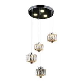 Candil de Cristal Champagne c/Flor 4 Luces