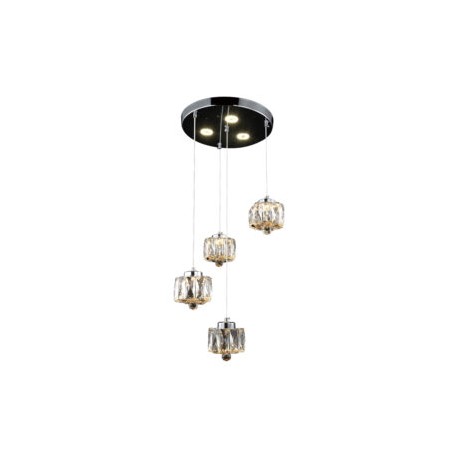 Candil de Cristal Champagne c/Flor 4 Luces