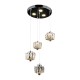 Candil de Cristal Champagne c/Flor 4 Luces