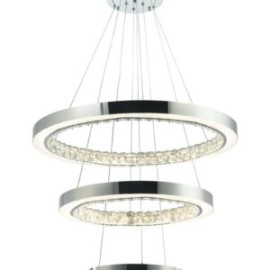 Candil de Cristal 3 Aros Cromados