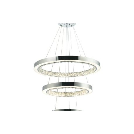 Candil de Cristal 3 Aros Cromados