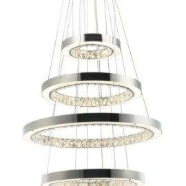 Candil de Cristal 5 Aros Cromados