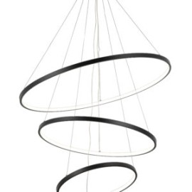 Candil Colgante 3 Aros Led Negro