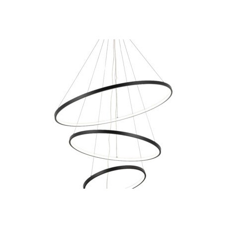 Candil Colgante 3 Aros Led Negro