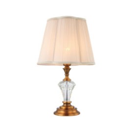 Lámpara de Mesa Color Cobre Con Base De Cristal