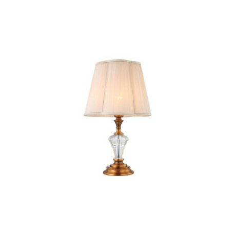 Lámpara de Mesa Color Cobre Con Base De Cristal