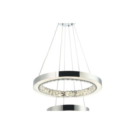 Candil de Cristal 2 Aros Cromados