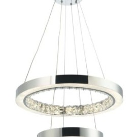 Candil de Cristal 2 Aros Cromados