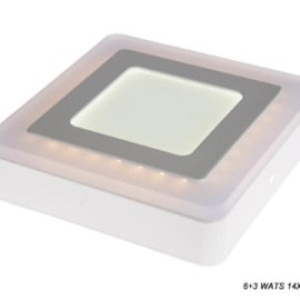Lampara de Techo Cuadrado Doble Color 9 Watts