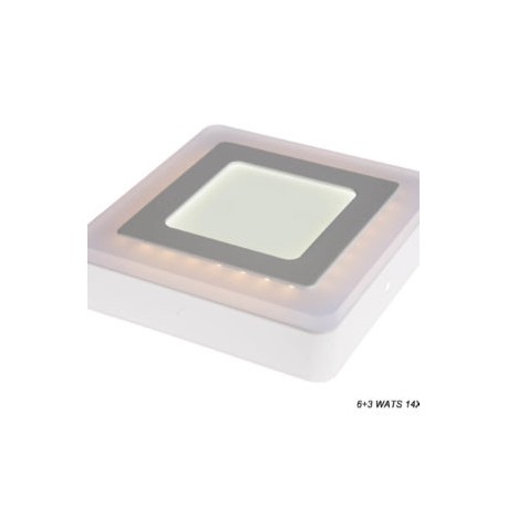 Lampara de Techo Cuadrado Doble Color 9 Watts